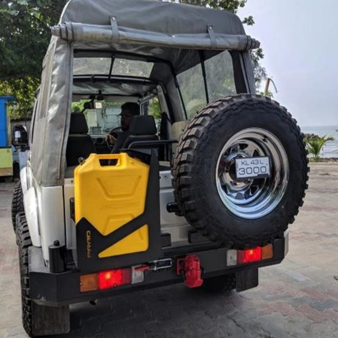 Rear Tandem Tyre Carrier with Jerry Can Holder - Maruti Suzuki Gypsy