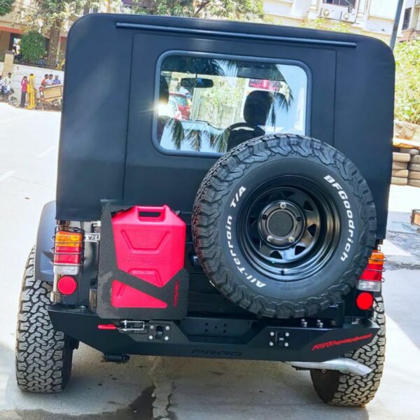 Rear Tandem Tyre Carrier With Jerry Can Holder - Mahindra Thar CRDE