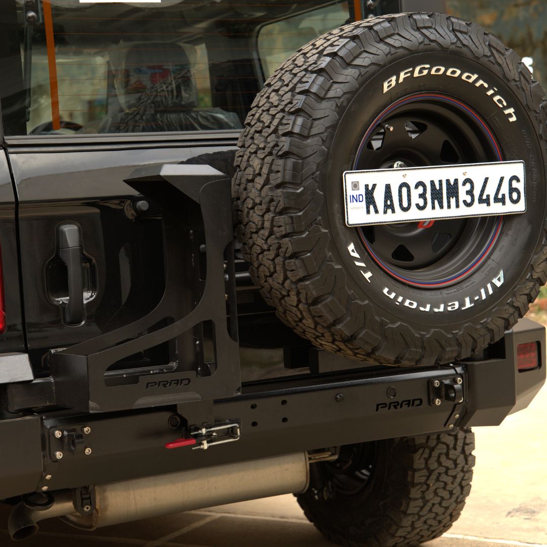 Rear Tandem Tyre Carrier with Jerry Can Holder - New Mahindra Thar (2020)